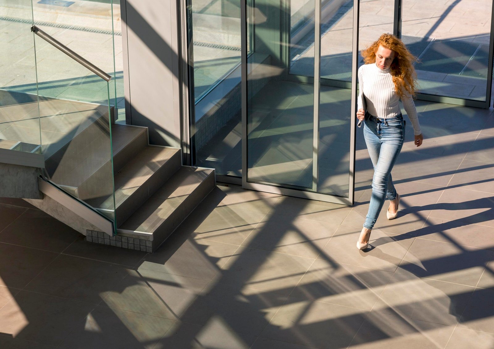 confident-beautiful-woman-walking-building